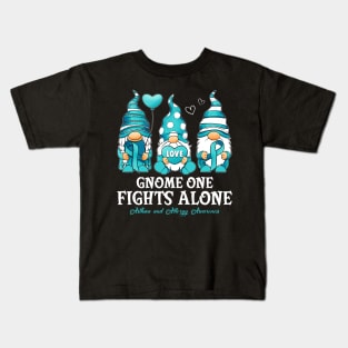 Gnome One Fights Alone Asthma and Allergy Awareness Warrior Kids T-Shirt